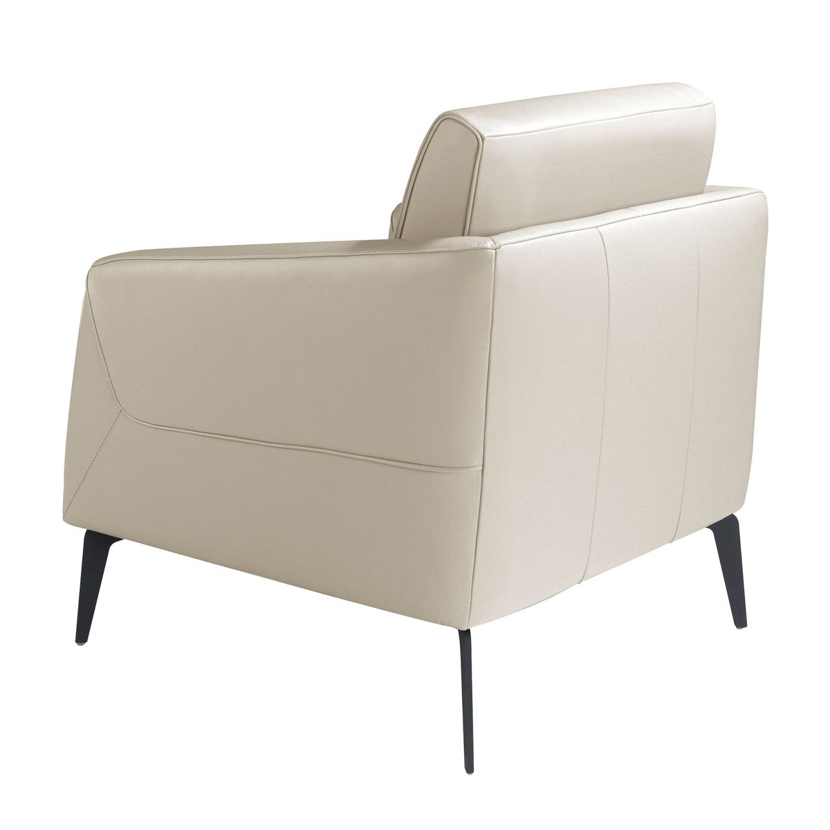 Fauteuil en cuir gris taupe | noir, ANGEL CERDA