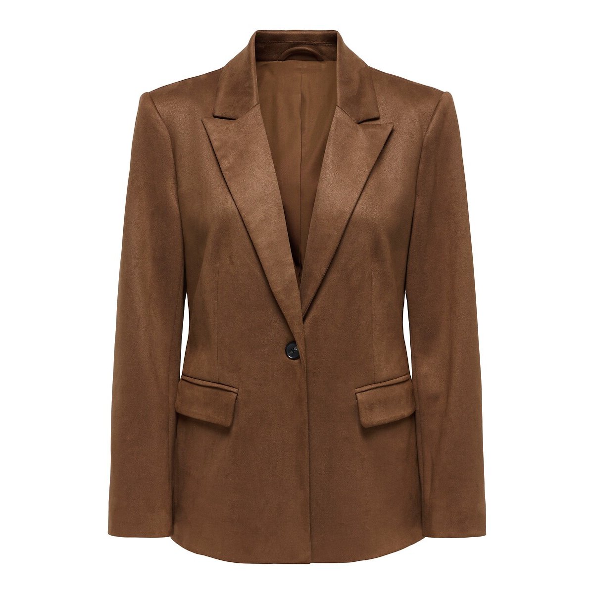 Giacca blazer scamosciata cammello, ONLY