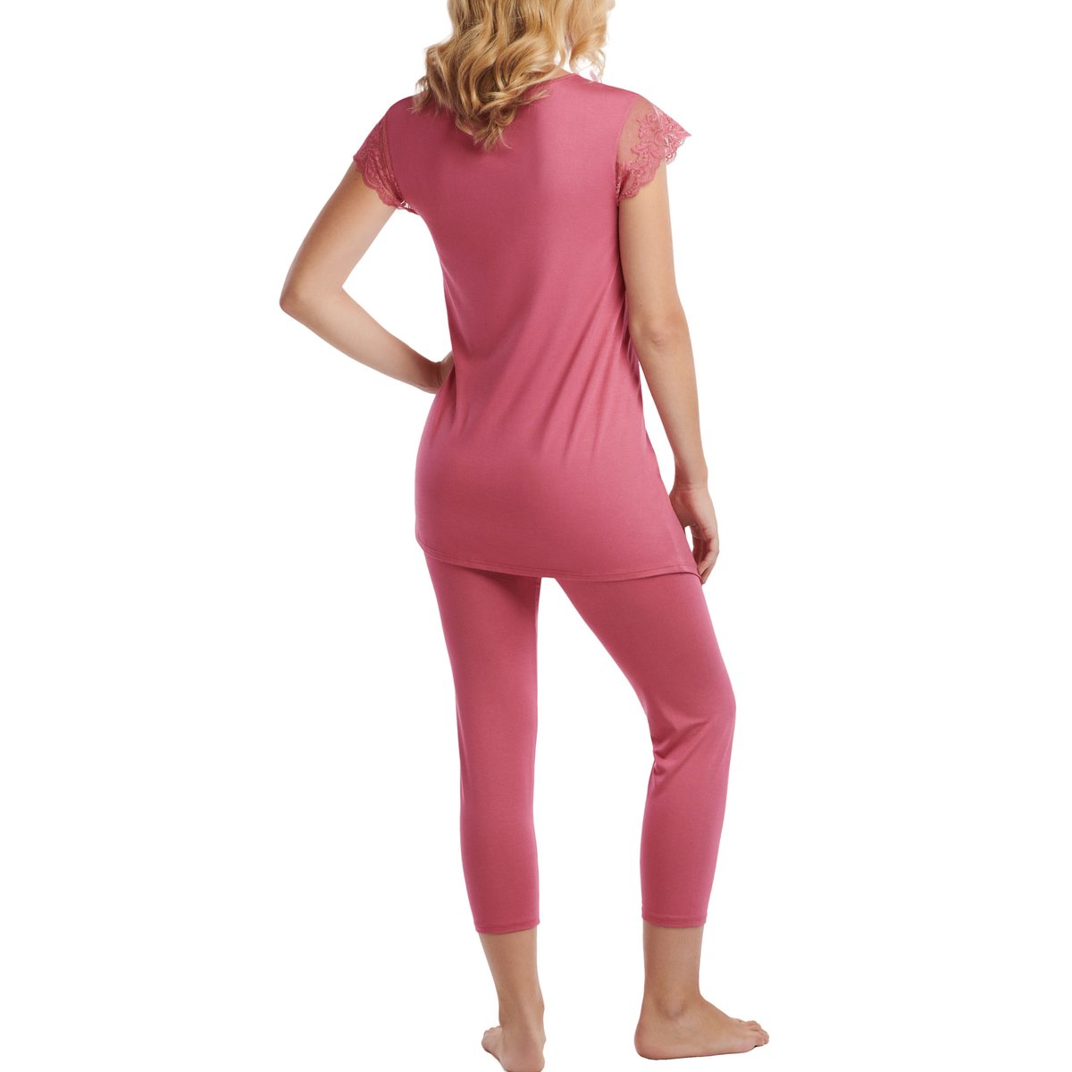 Pyjama leggings tunique manches courtes Juliette rose, LISCA