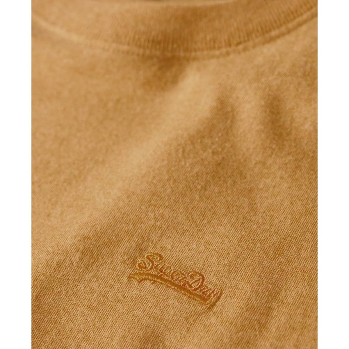 T-shirt Essential logo micro en coton bio ocre chiné, SUPERDRY