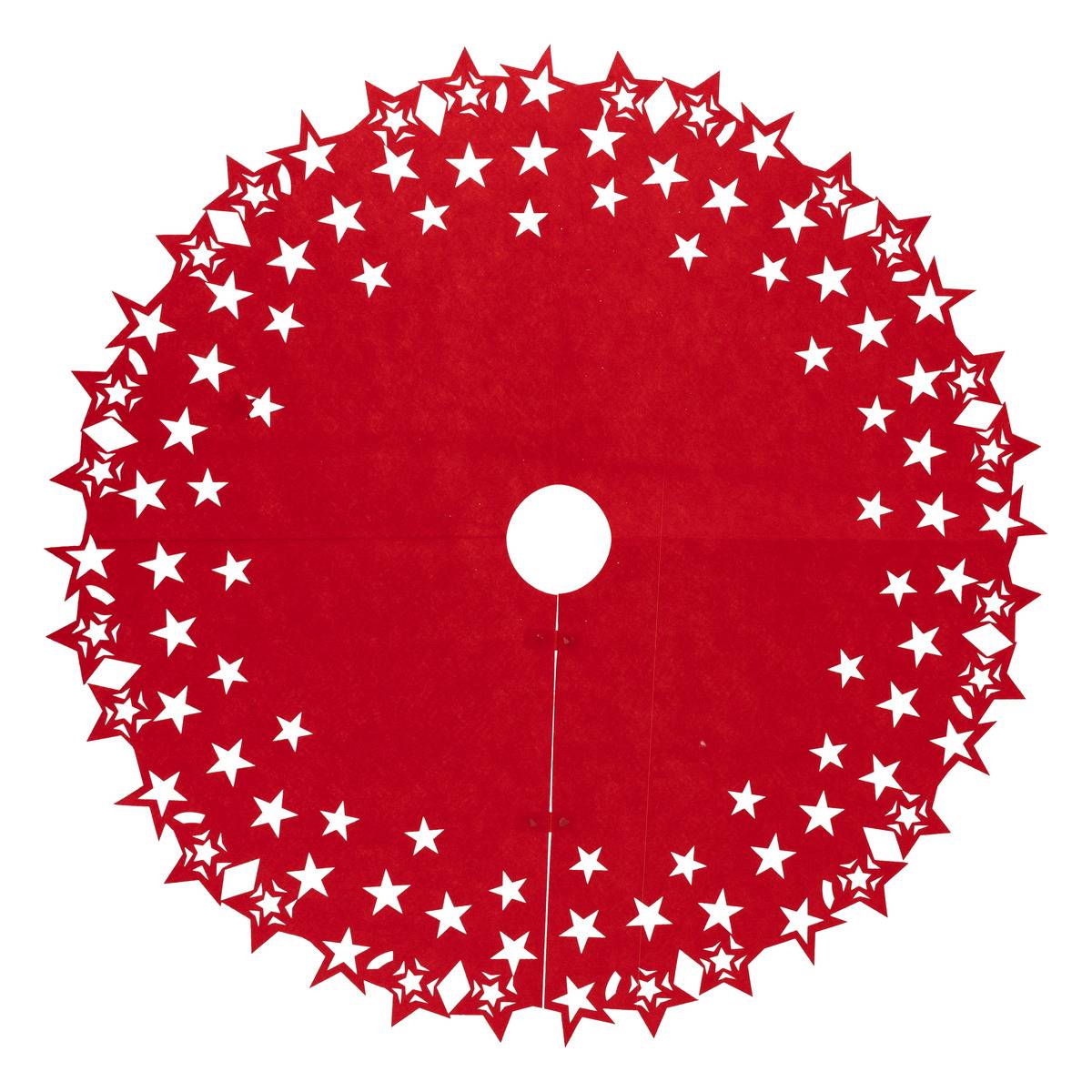 Tapis sapin toile feut D100cm rouge, FEERIC LIGHTS & CHRISTMAS