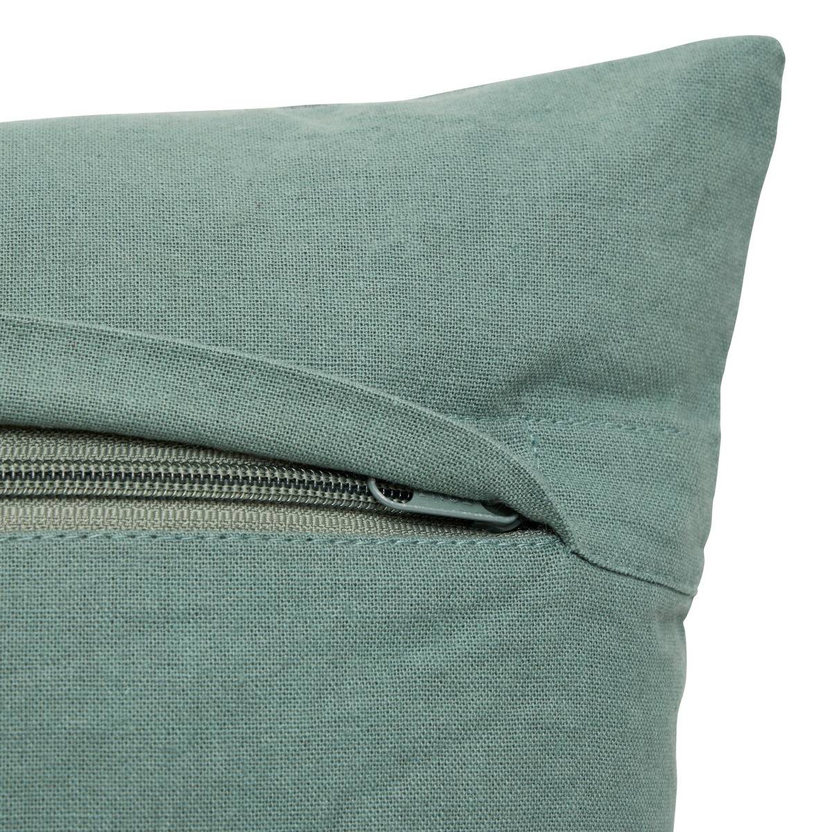 Coussin carré en coton BICHETTE ocre, ATMOSPHERA