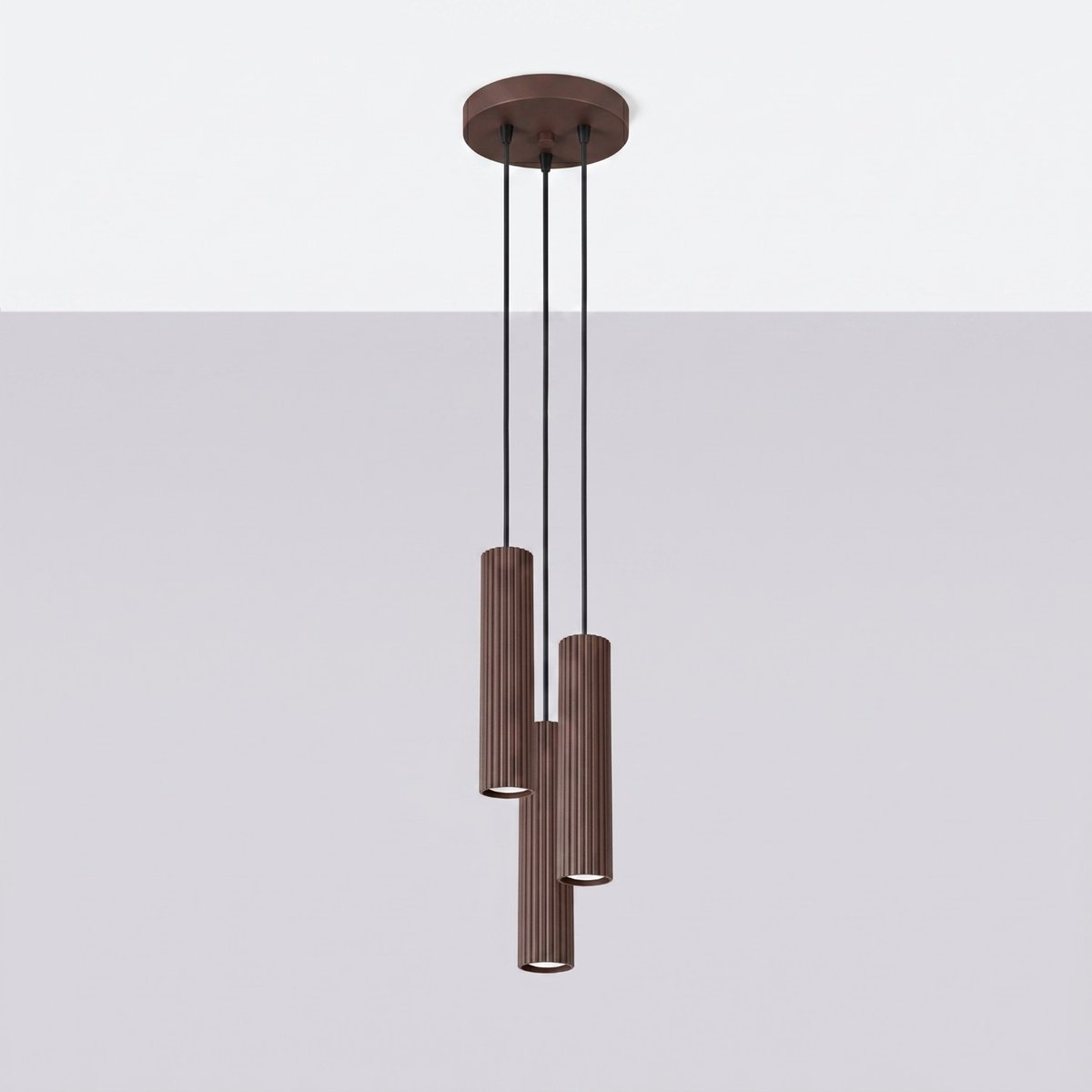 Suspension Aluminium Brun GU10 3 Karbon brun, EDEN