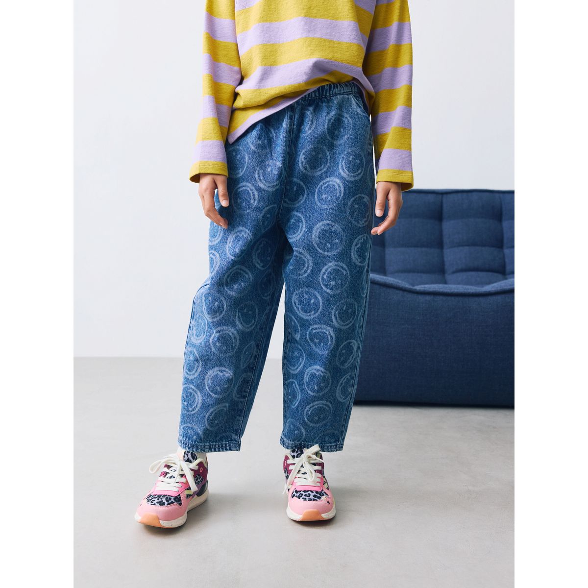 Jean bouffant smileyworld® bleu moyen, NEXT