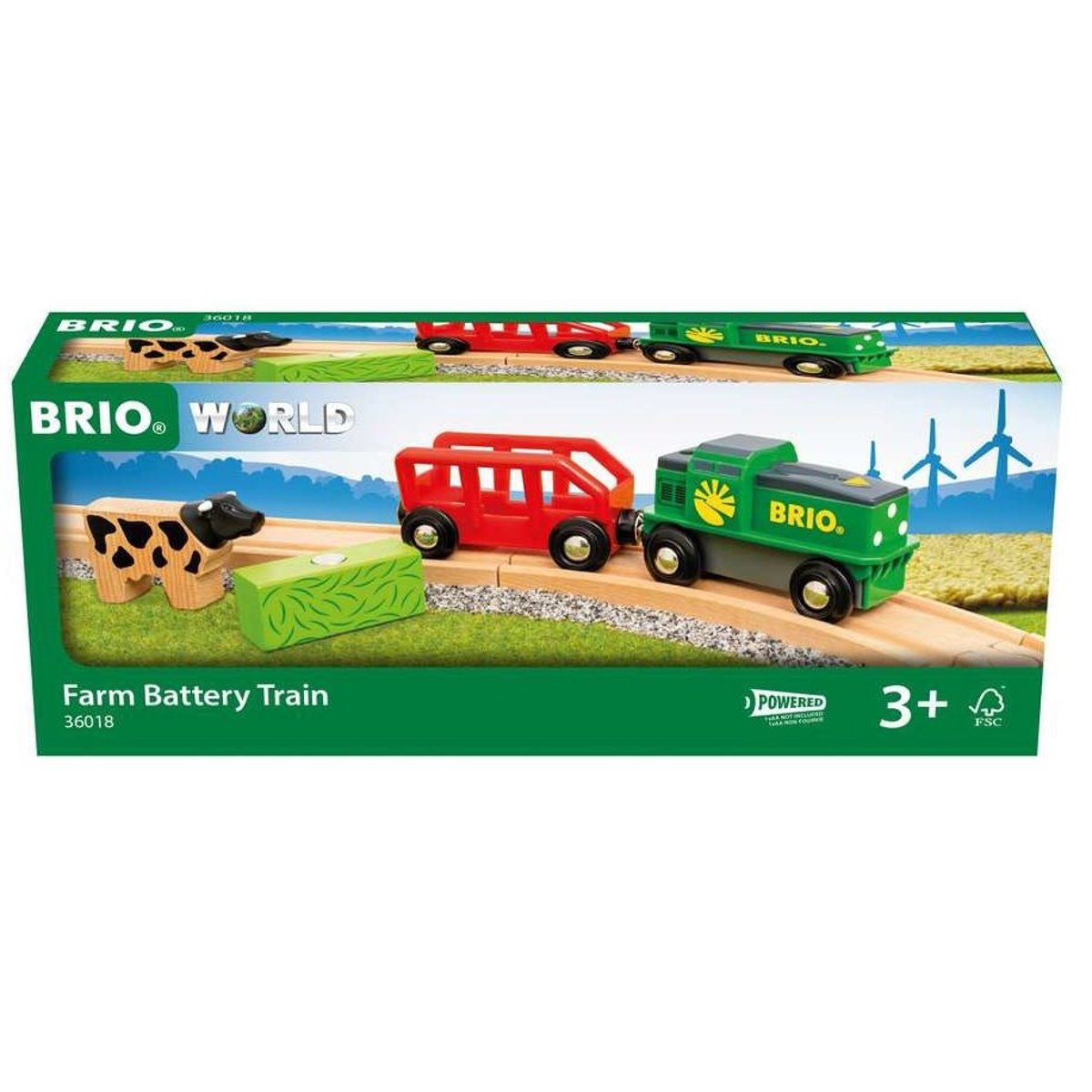 Train de la ferme à pile vert, BRIO
