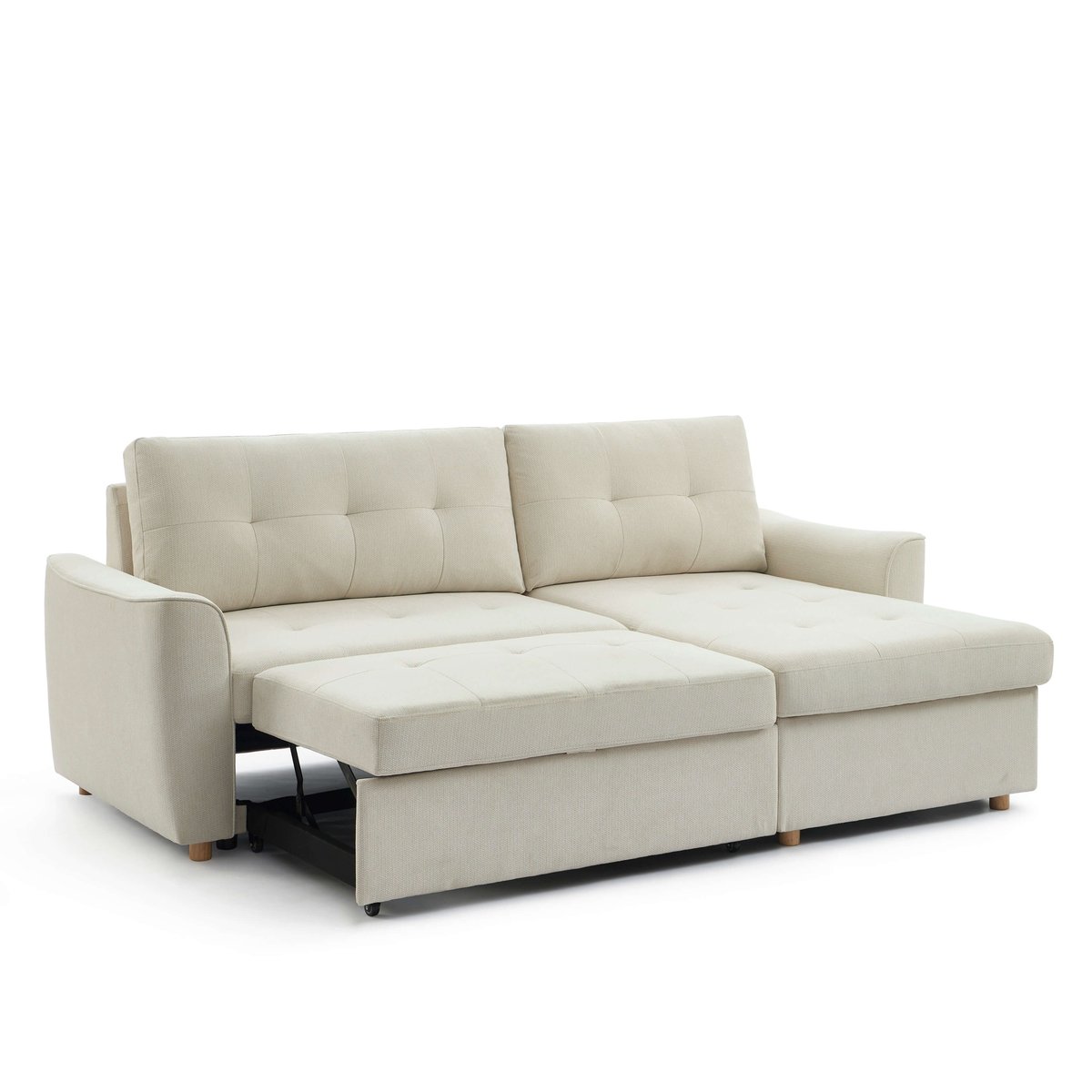 Canapé d'angle convertible tissu TAMARA beige, BAÏTA