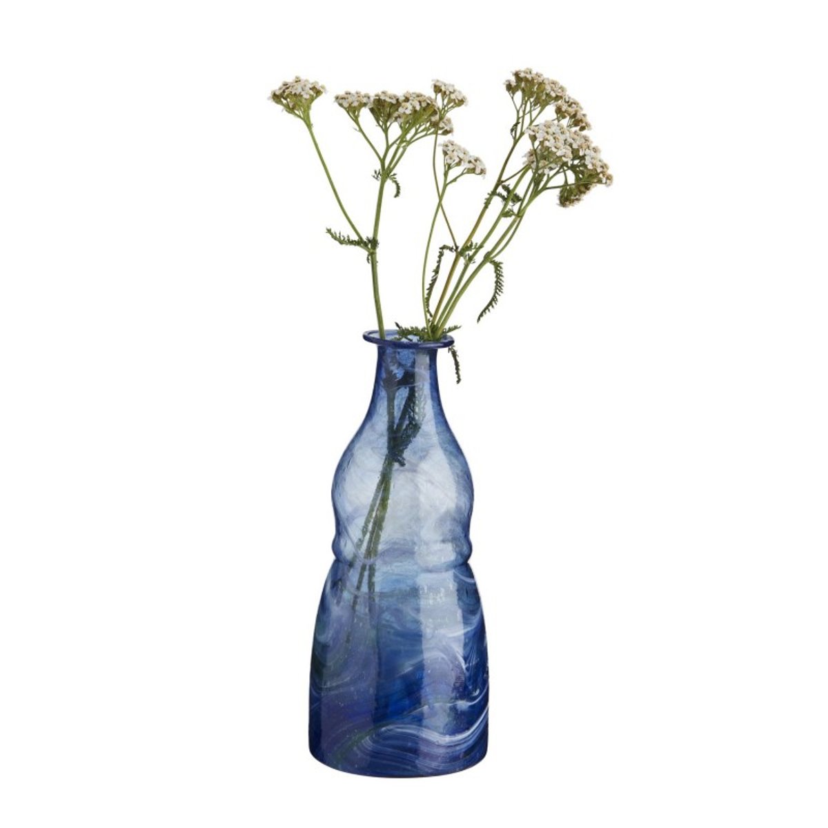 Vase verre recyclé bleu, MADAM STOLTZ