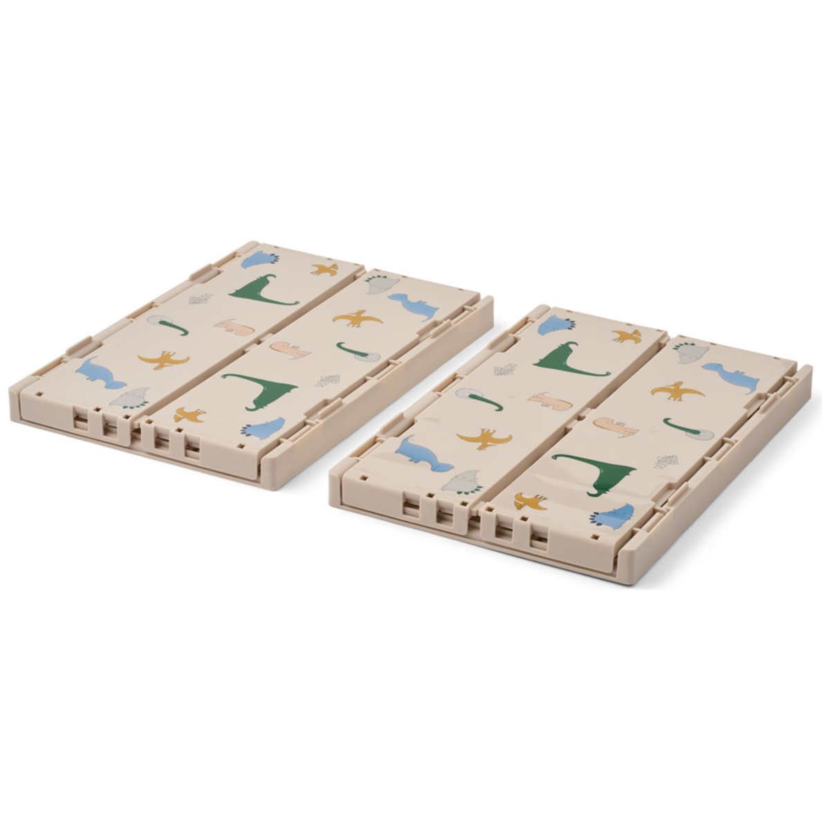 Lot de 2 caisses de rangement Weston M ecru, vert, bleu, LIEWOOD