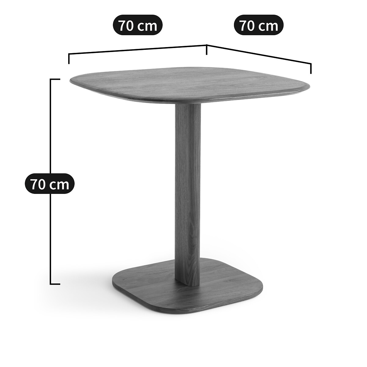 Mesa bistro para 2 cubiertos de nogal macizo, diseño de Emmanuel Gallina, MONCEAU nogal, EMMANUEL GALLINA X AM.PM