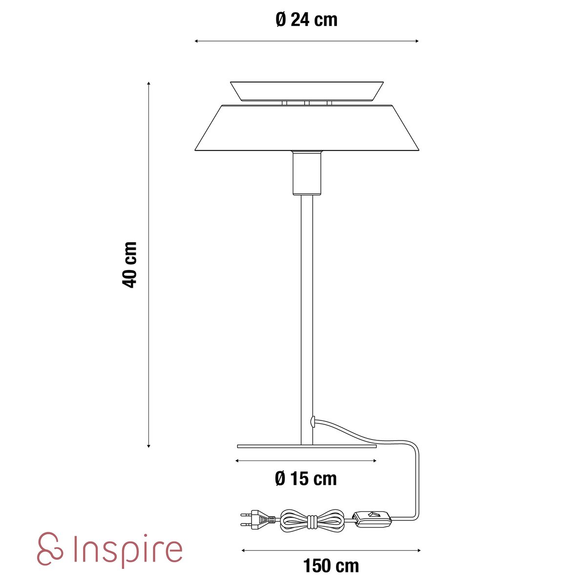 Lampe en fer, DULCIE blanc, INSPIRE