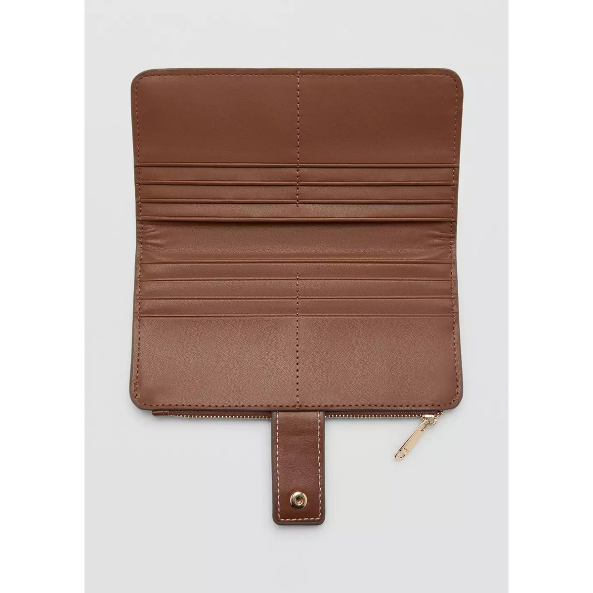 Grand portefeuille imprimé logo marron, MANGO
