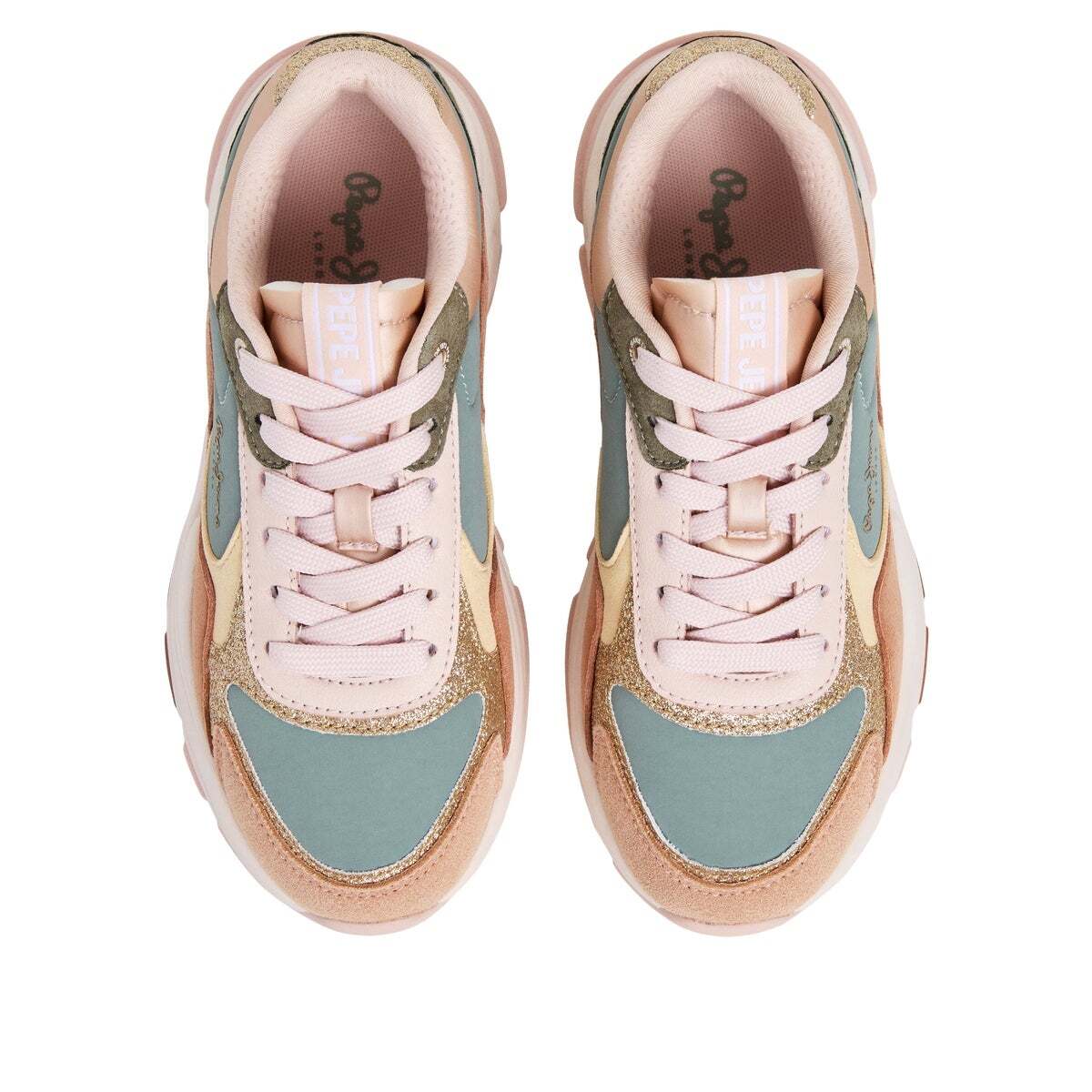 Baskets Avec Détails Paillettés orange de blanc, PEPE JEANS