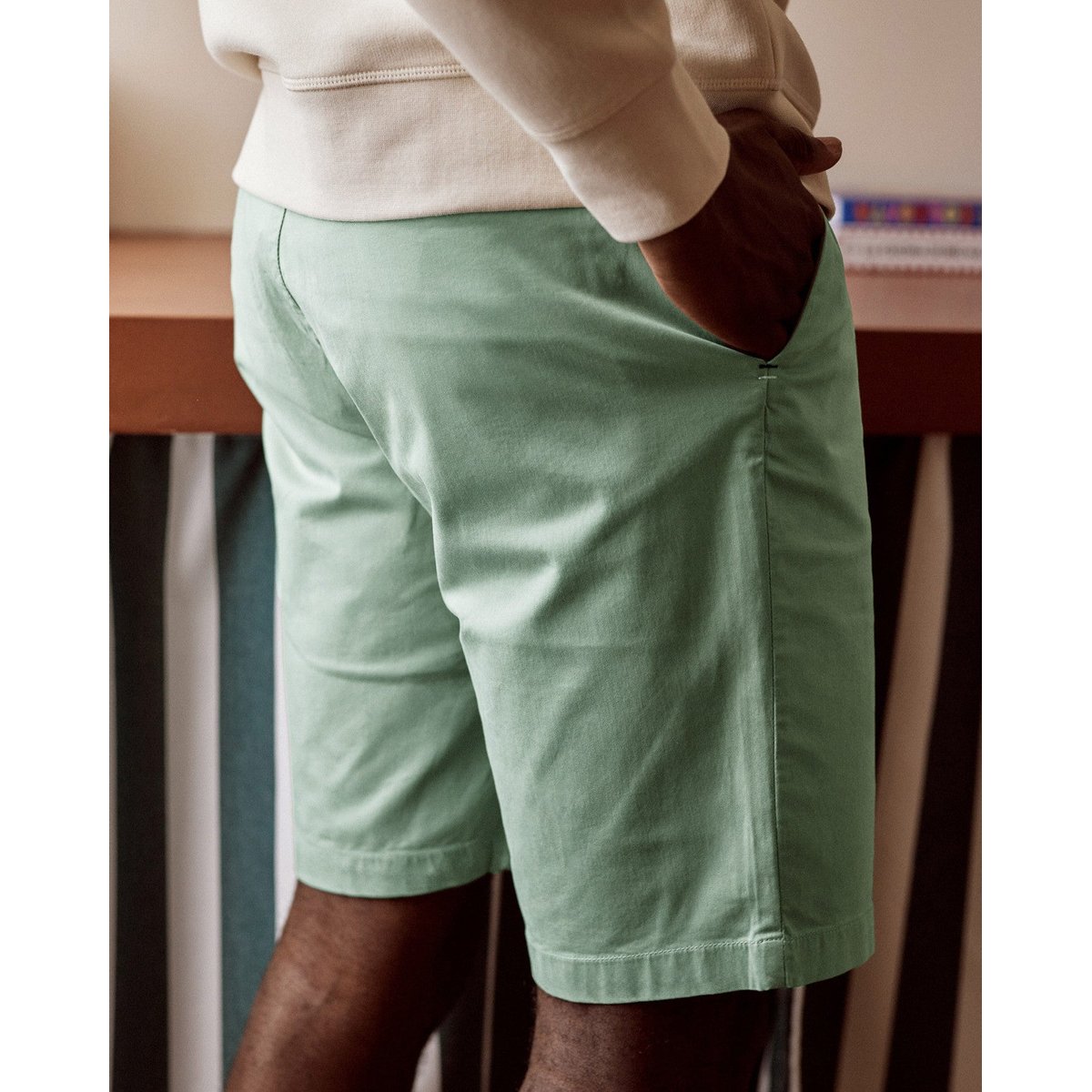 Short chino SAULIEU vert clair, FAGUO