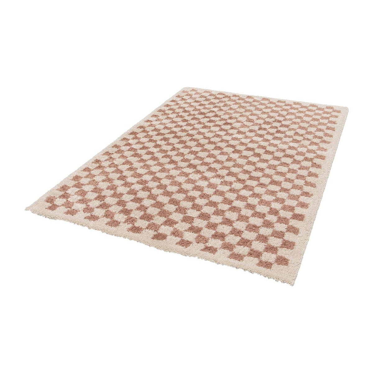 Tapis intérieur rectangulaire damier TAYLOR rose / blanc, SWEEEK