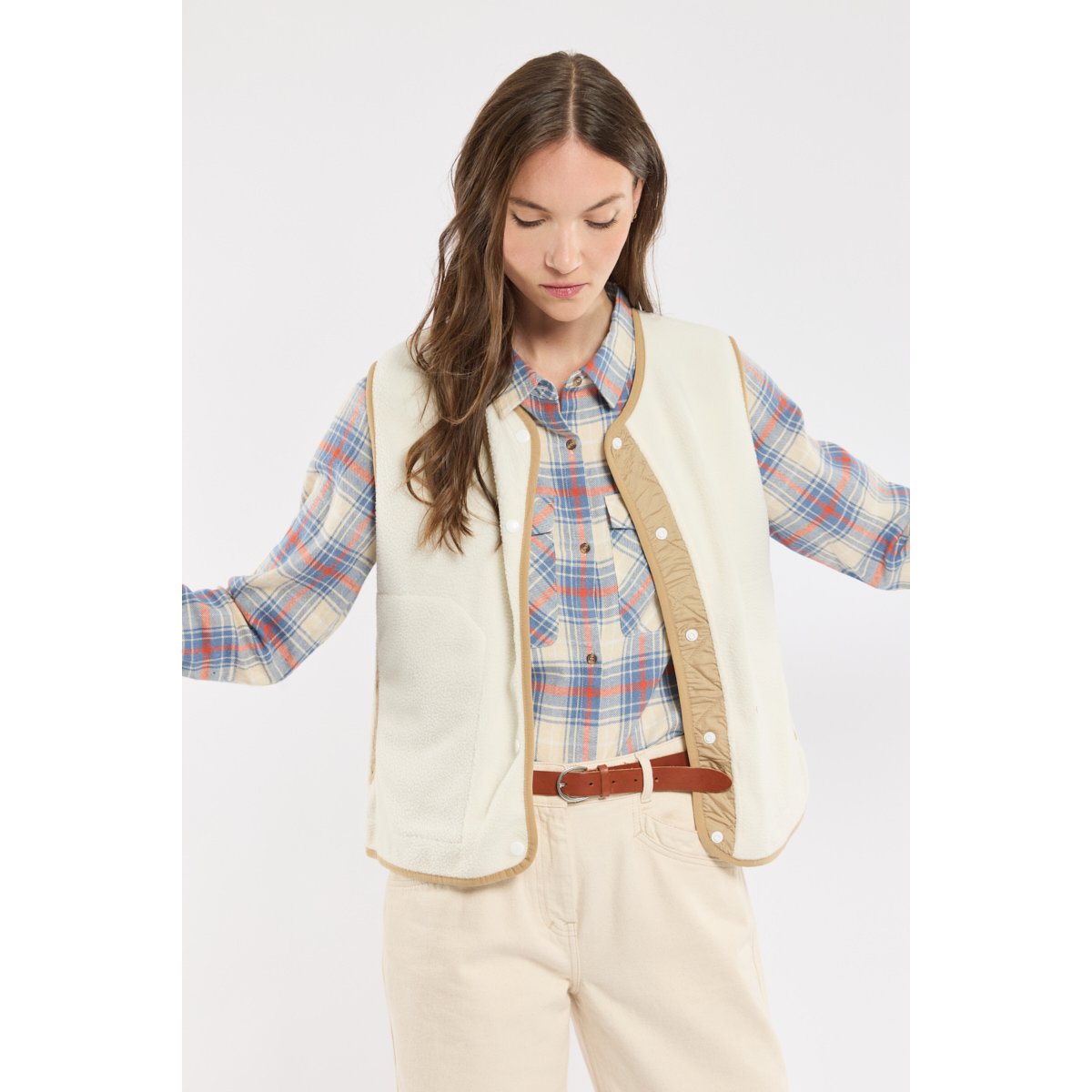 Veste polaire sans manche MEDINA ecume, BERMUDES