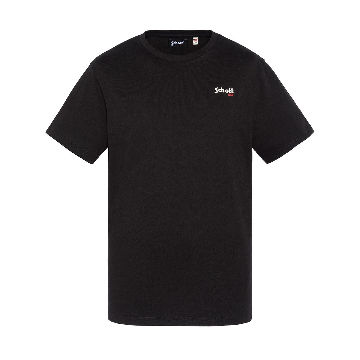 T-shirt noir brodé enfant noir, SCHOTT