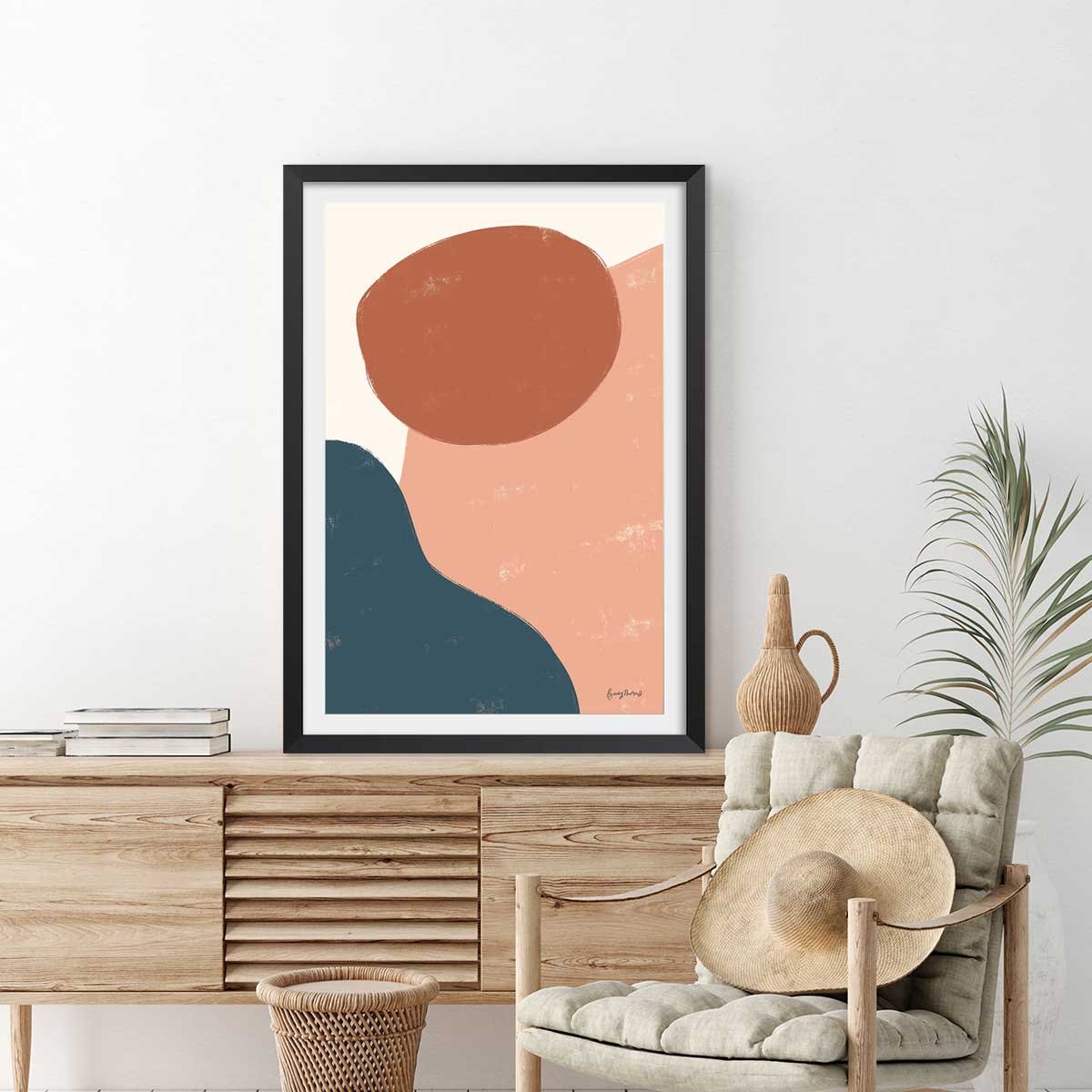 Affiche Couleurs du sud affiche + cadre en bois - noir, HEXOA
