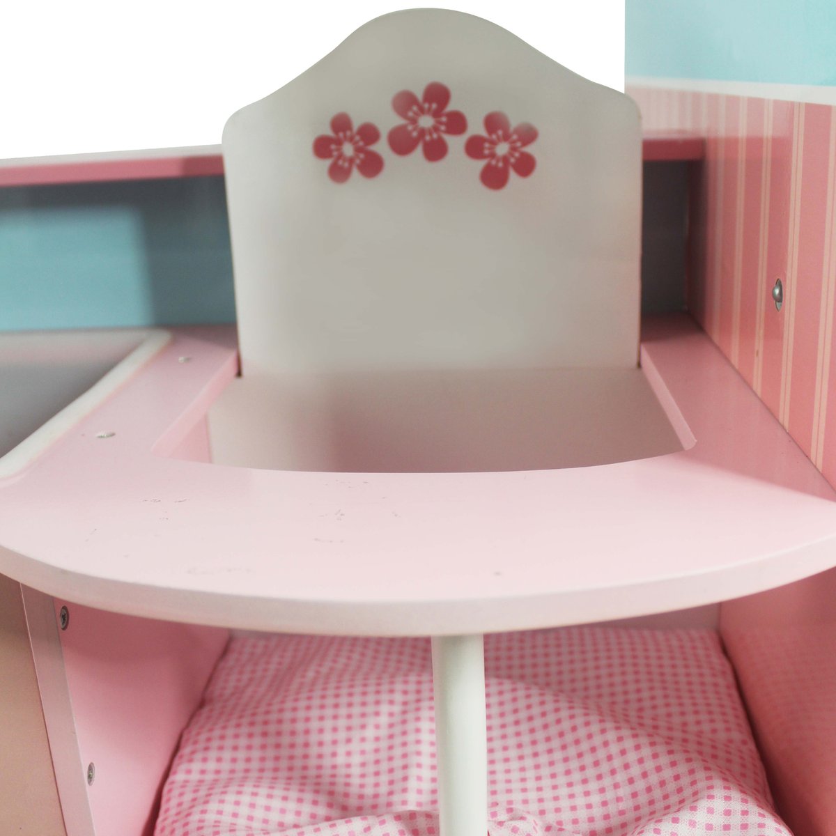 Table à langer poupée avec rangement et lit bébé rose, TEAMSON KIDS