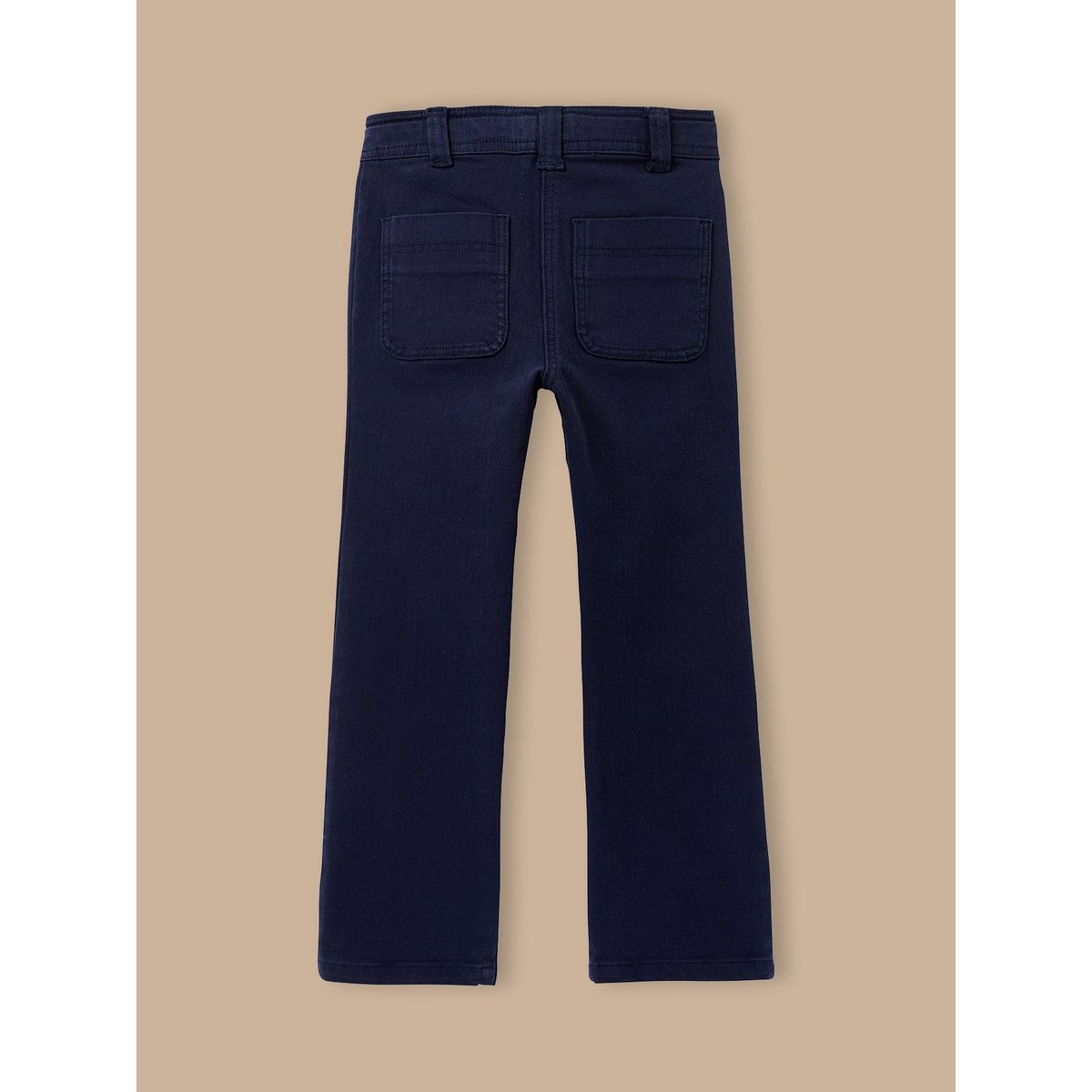 Pantalon flare  en twill marine, CYRILLUS