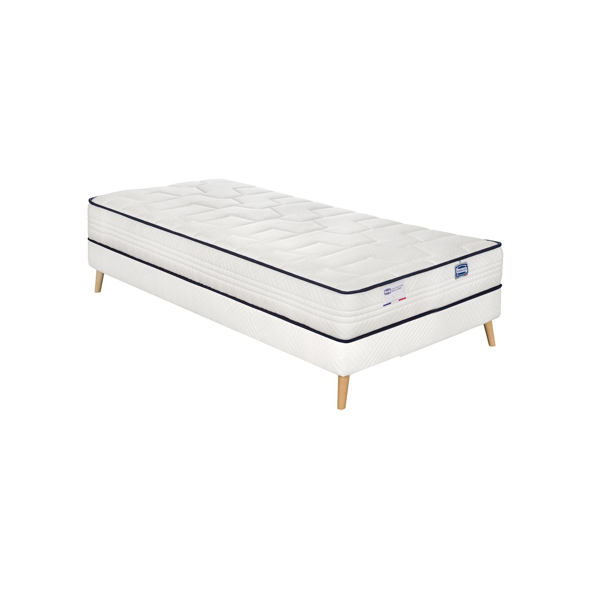 Matelas L'INTEMPOREL 140x190, ressorts ensachés, extra ferme, H24 blanc, SIMMONS