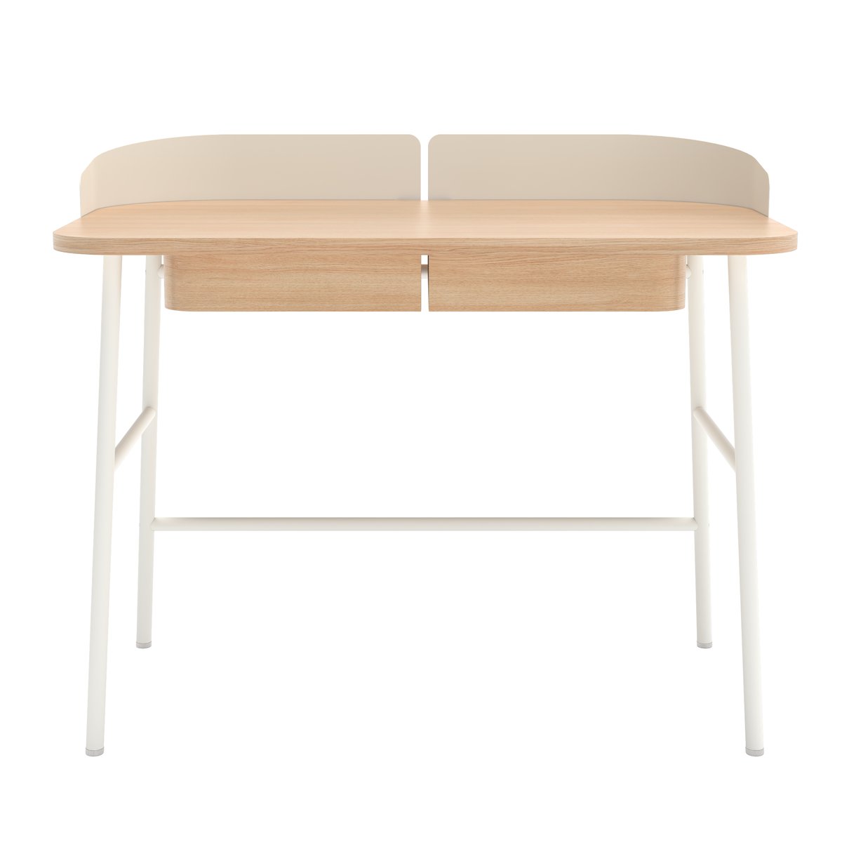 Bureau en chêne et métal coloré, VICTOR blanc, HARTO