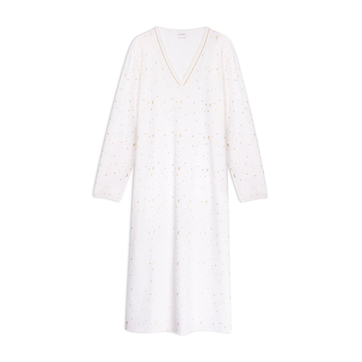 Chemise de nuit longue en coton LUNA 111 ecru, LE CHAT