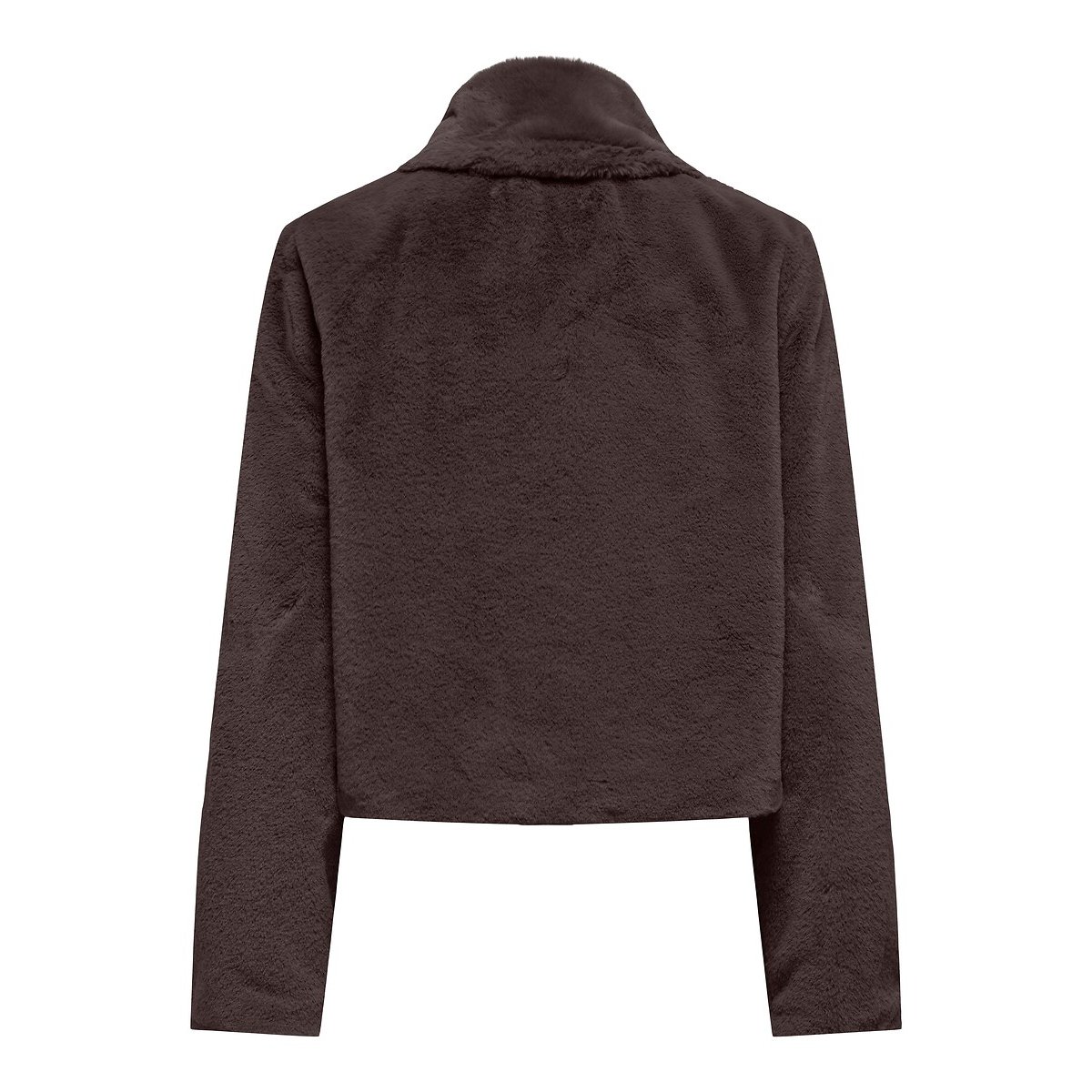 Cappotto corto tessuto effetto peluche marrone cioccolato, JDY