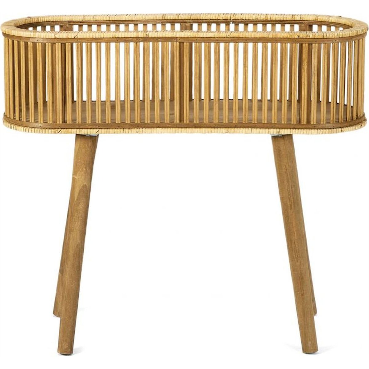 Cache-pot sur pied en bambou et rotin bambou naturel et rotin clair, RECOLLECTION