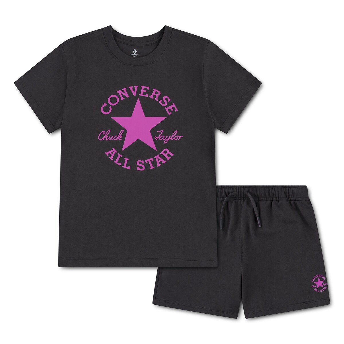 Ensemble T-shirt et short gris anthracite, CONVERSE