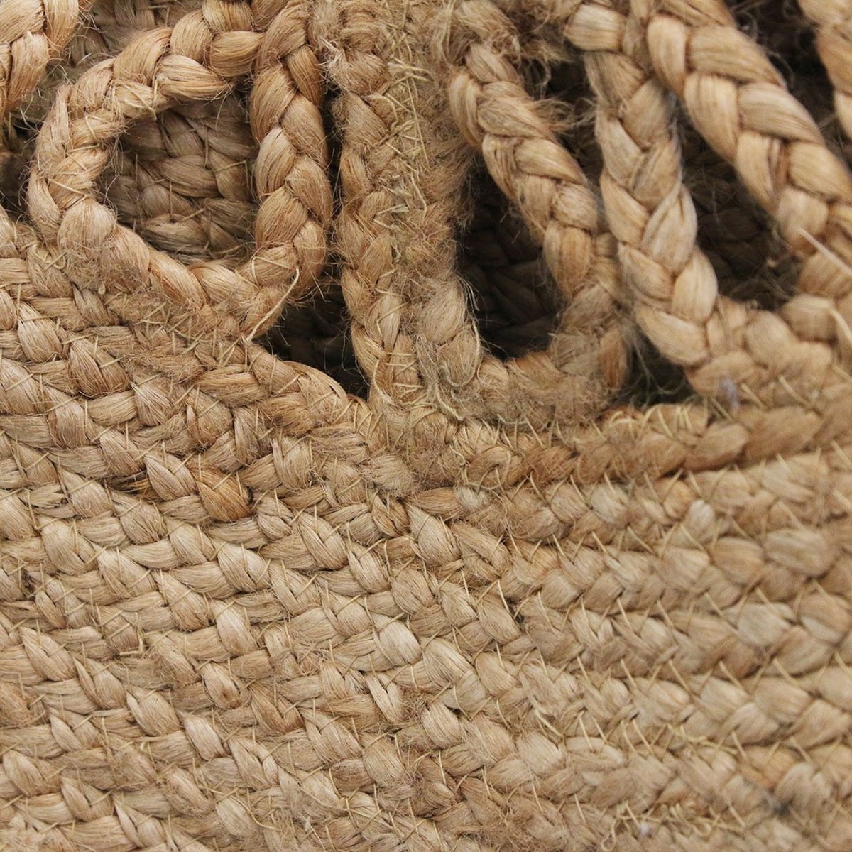 Tapis rond jute ajouré 90 beige, DECORATIE