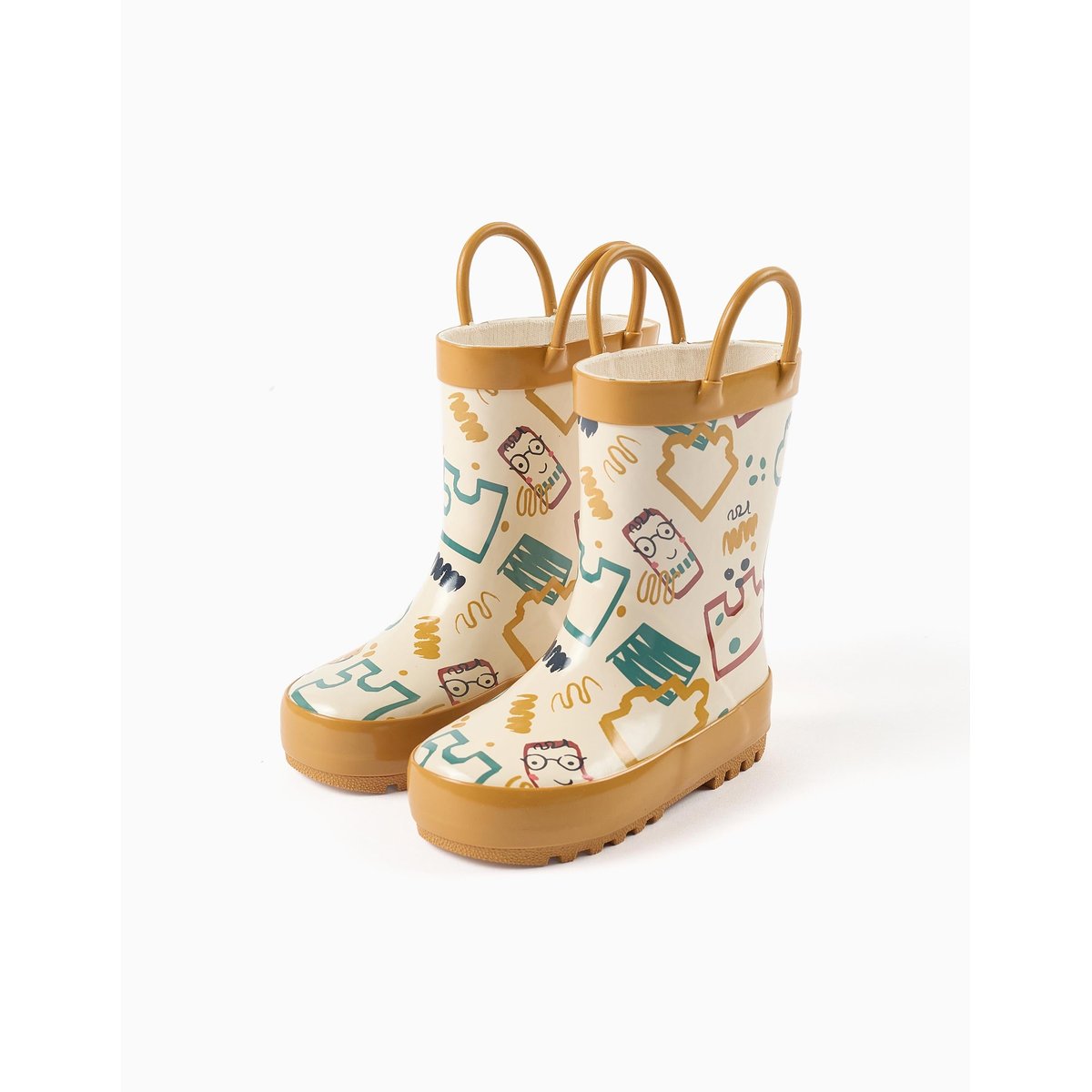 Bottes de pluie avec anses et imprimé jaune, ZIPPY