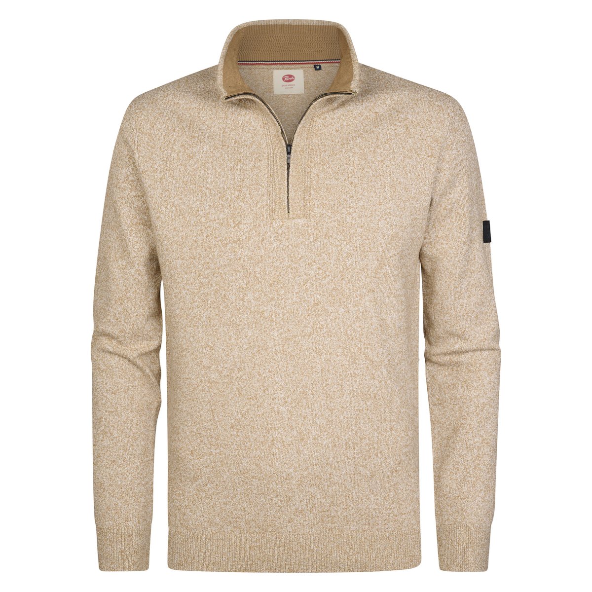 Pull côtelé avec col zippé ashford orange oak, PETROL INDUSTRIES