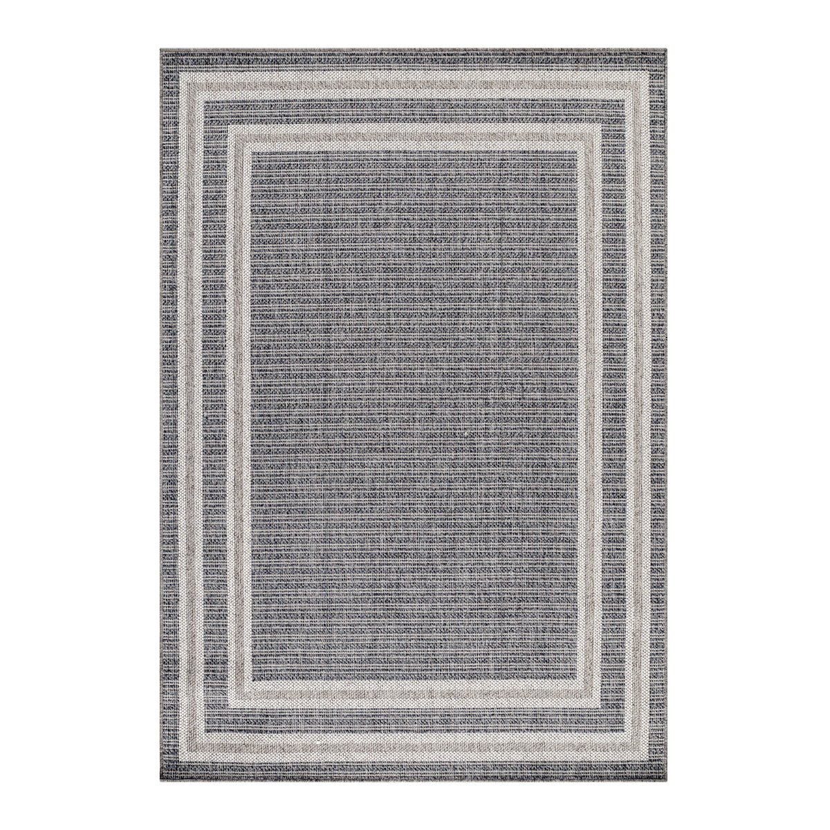 Tapis intérieur extérieur à motif linéaire ARUBA gris, NAZAR RUGS