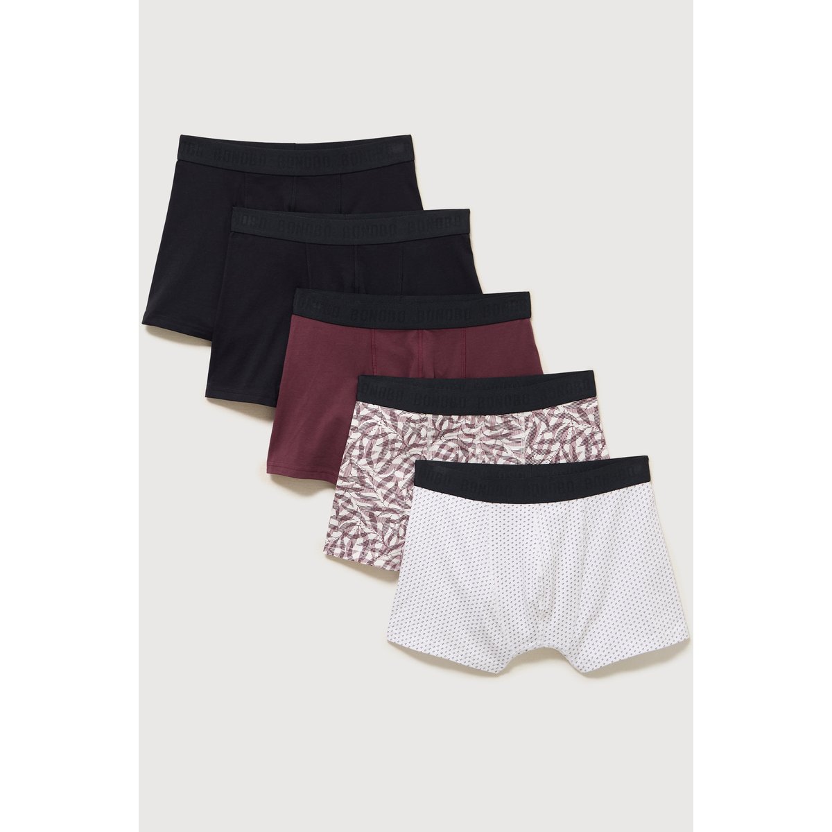 Lot de 5 boxers noir, BONOBO