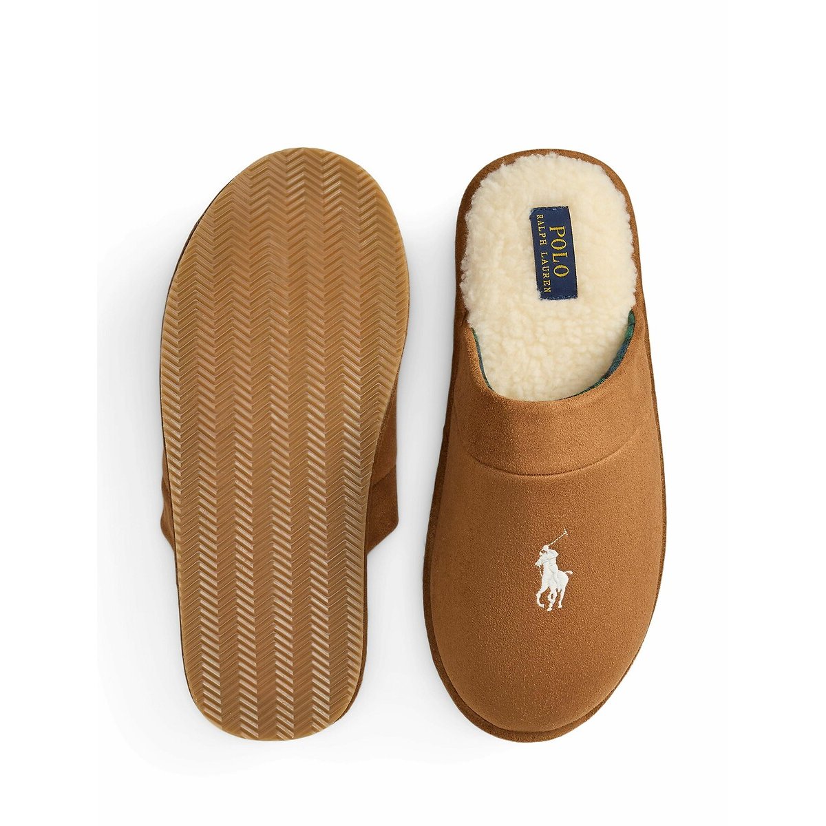 Chaussons slippers Klarence marron, POLO RALPH LAUREN