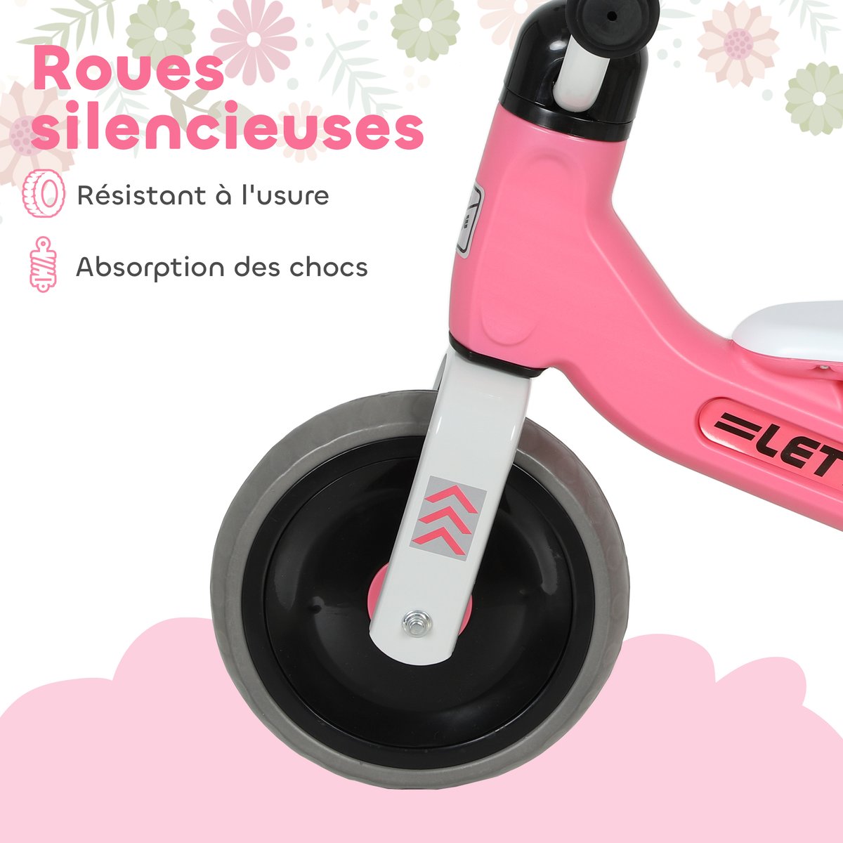 Vélo d'équilibre pour enfants Métal Rose rose, noir, blanc, AIYAPLAY