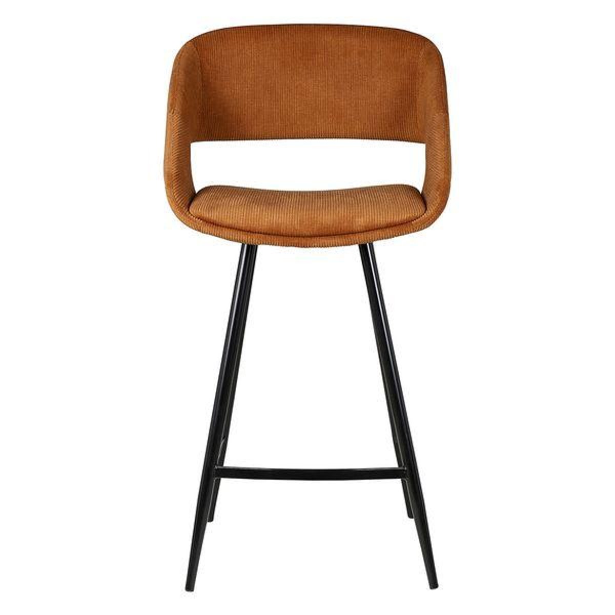 Chaise snack velours côtelé vert foncé cognac, ZAGO
