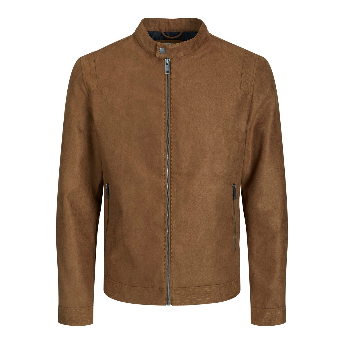 Veste De Motard En Simili-Cuir Plus Size Veste de motard en simili-cuir cognac, JACK & JONES