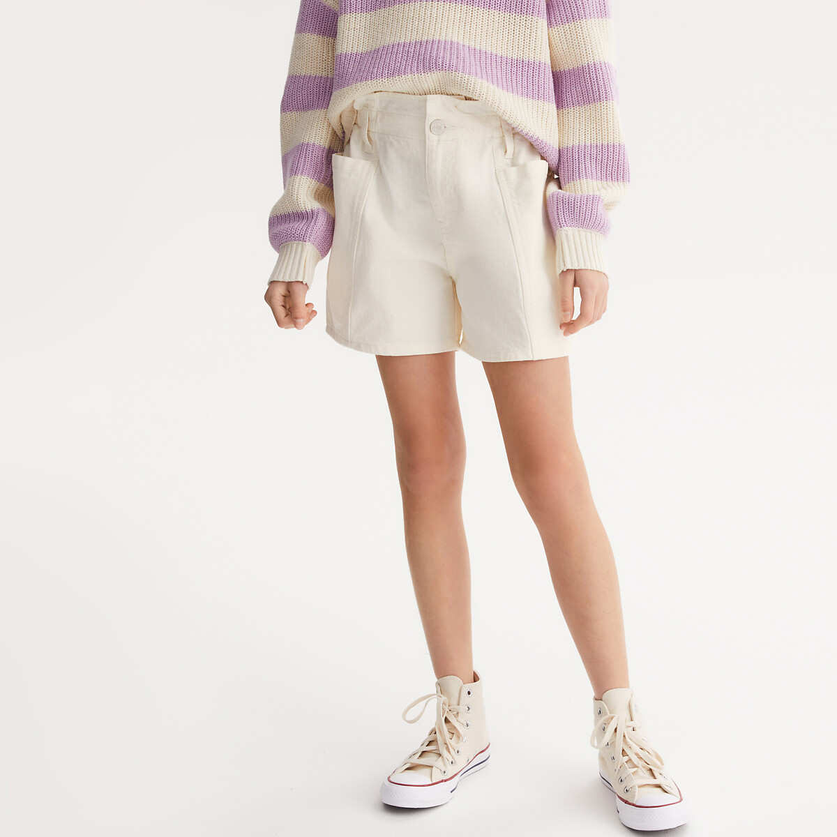 Paperbag Shorts ecru , LA REDOUTE COLLECTIONS