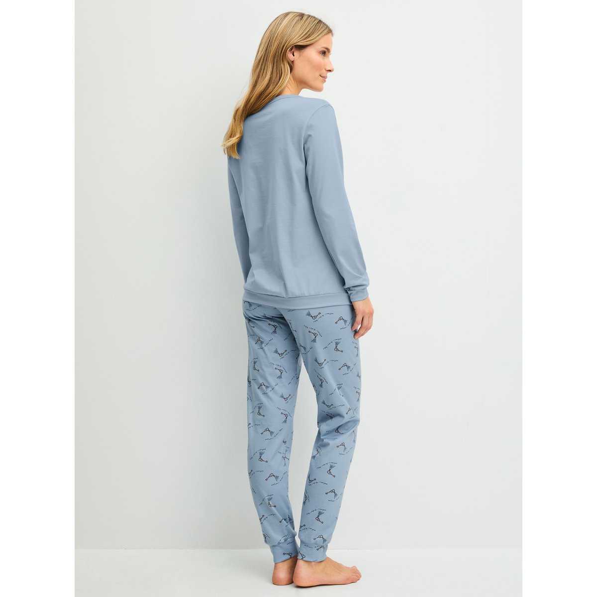 manches longues Coton HOTEL NIGHTS dusty grey, CALIDA