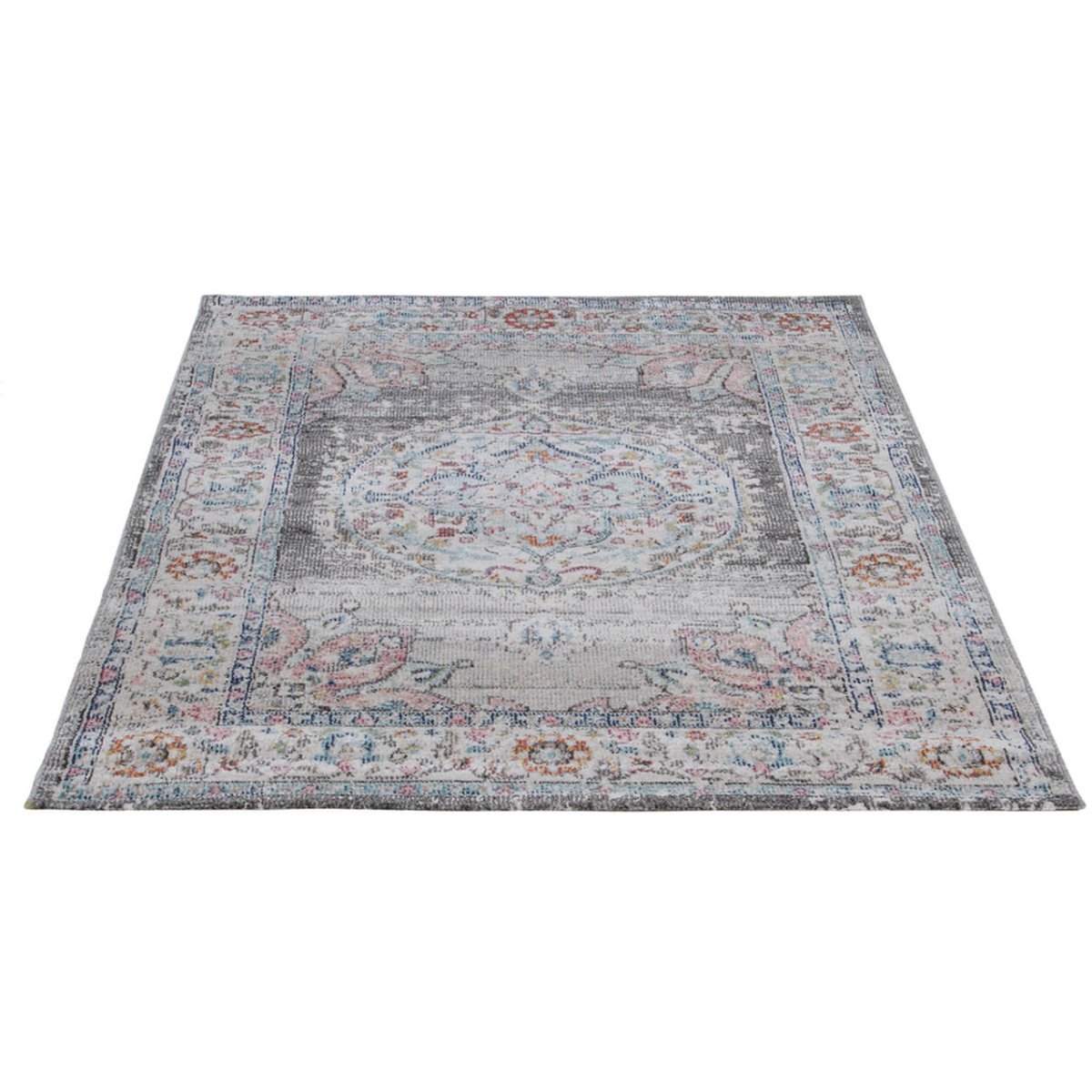 Tapis de salon style orient tissé plat GAMIO gris, NOVATREND