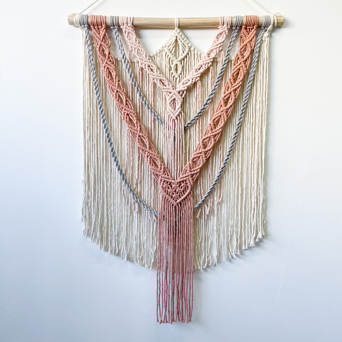 Decoração de parede em macramé CURA, Macramar natural, MACRAMAR