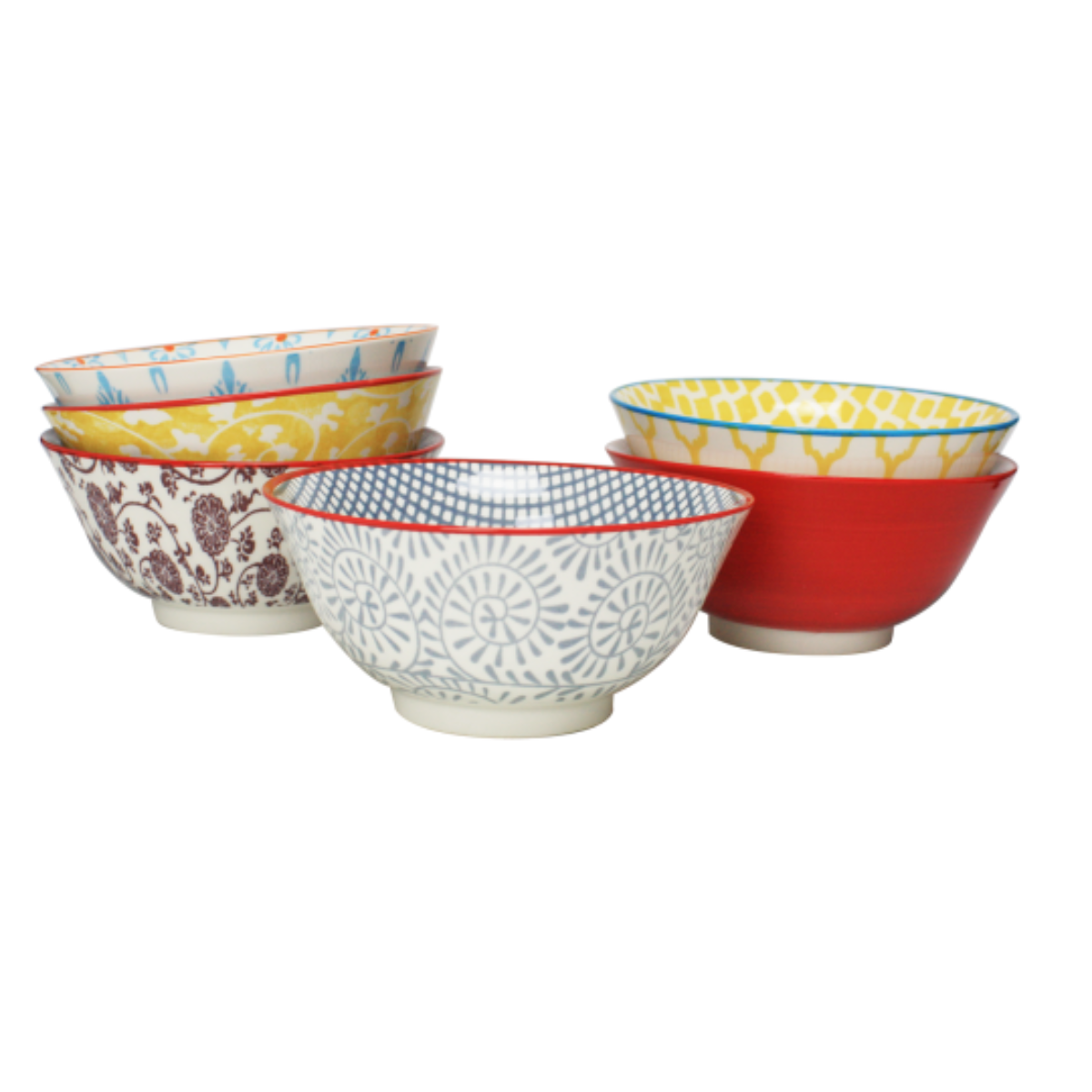 Lot de 6 grands bols design 1, SABAE multicolore, ARTIME