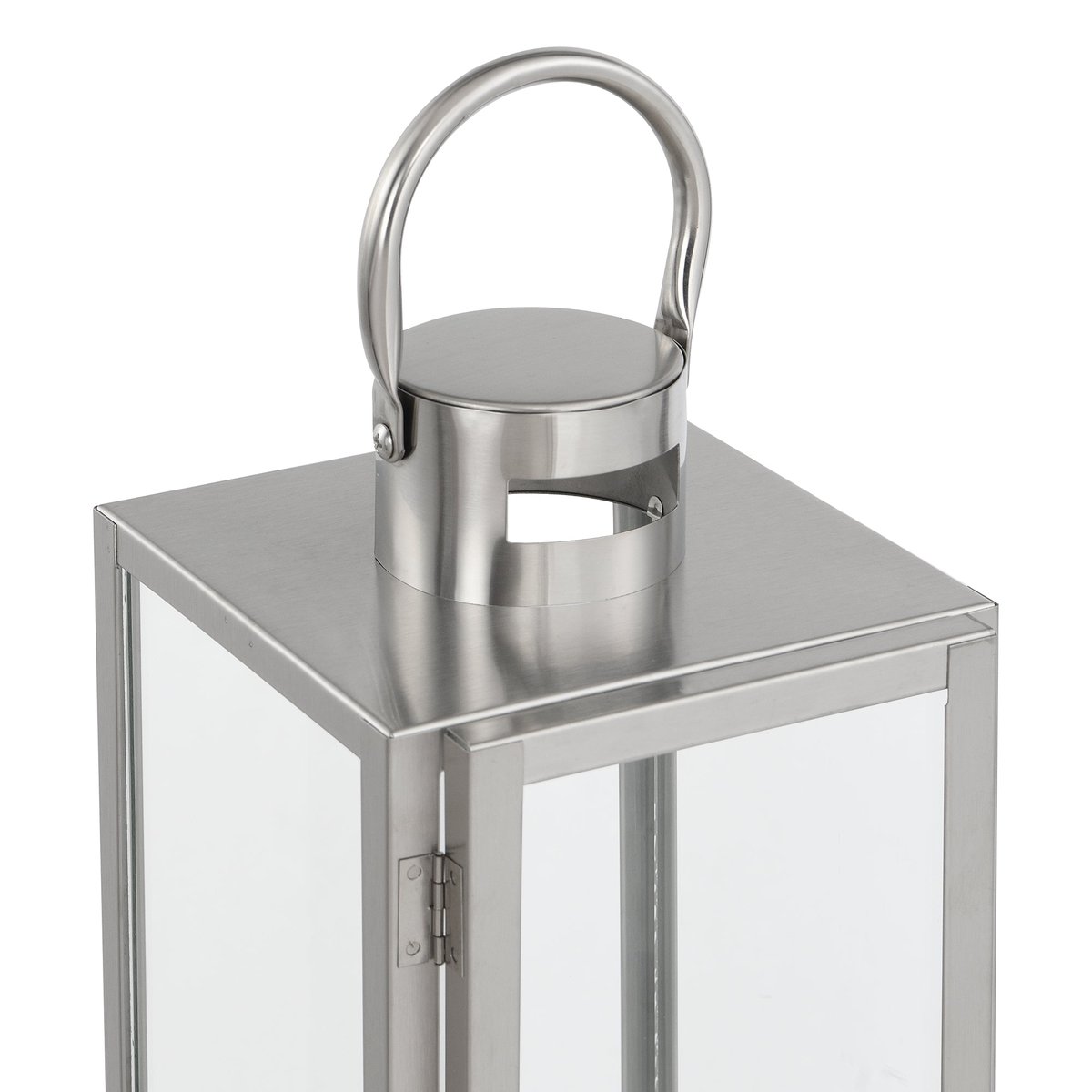 Lanterne décorative en verre et acier H39 ZAKA argenté, SIA DECO