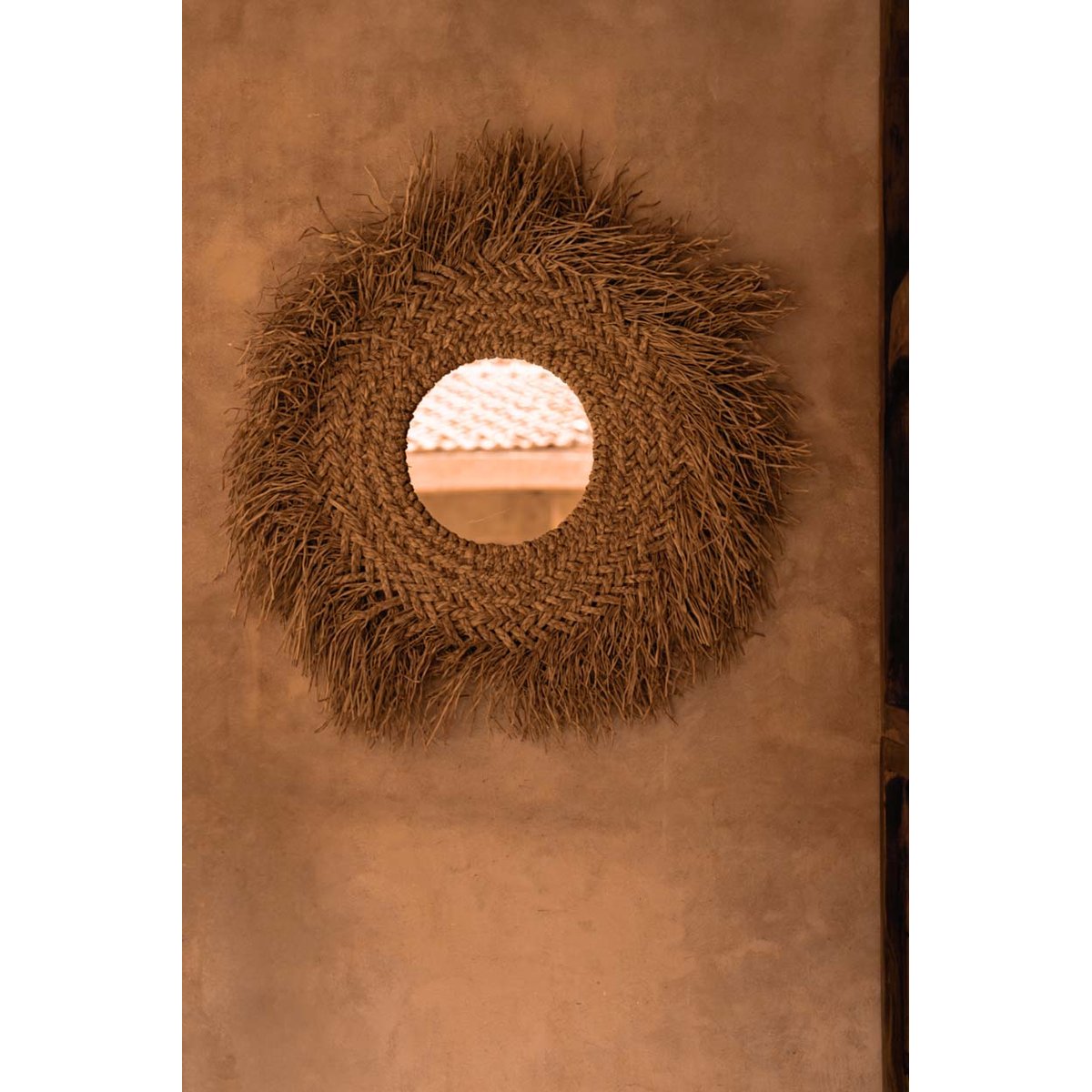 Miroir en jacinthe d’eau EARLY MONDAY beige, BAZAR BIZAR