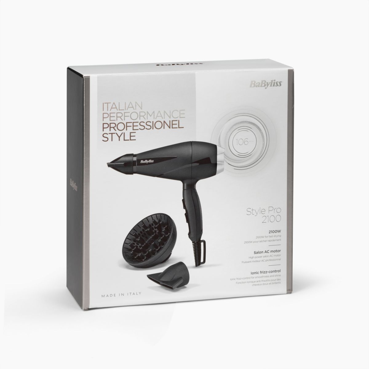Sèche cheveux professionnel Turbo Pro 2100 6710DE noir, BABYLISS