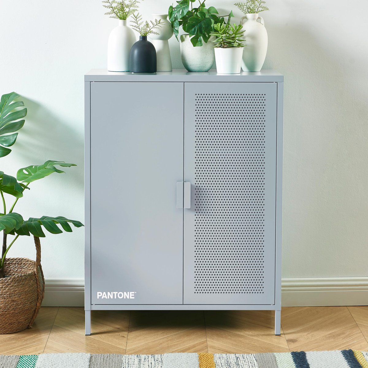 Buffet en acier 2 portes gris bleu, PANTONE
