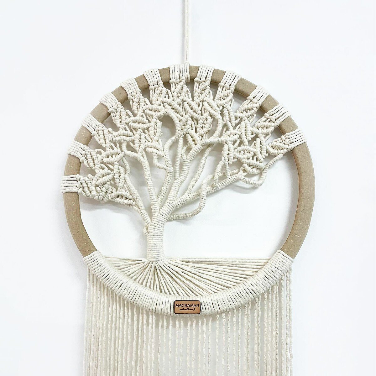 Decoração de parede em macramé Árvore da Vida, MACRAMAR cru, MACRAMAR