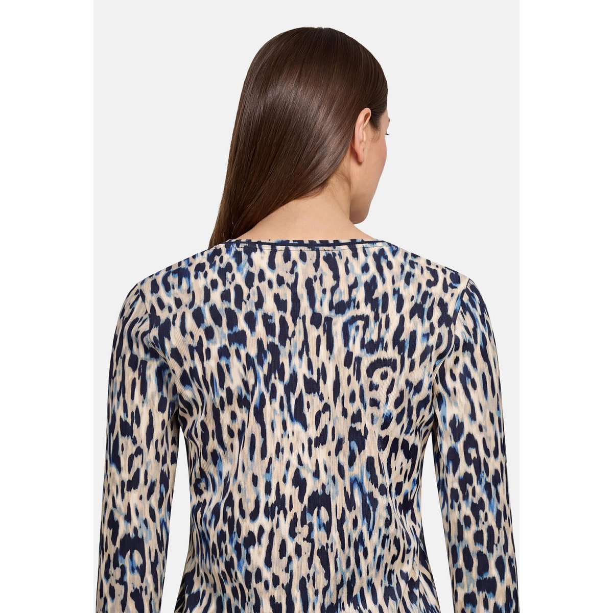 T-shirt basique de texture côtelée dark blue/beige, BETTY BARCLAY