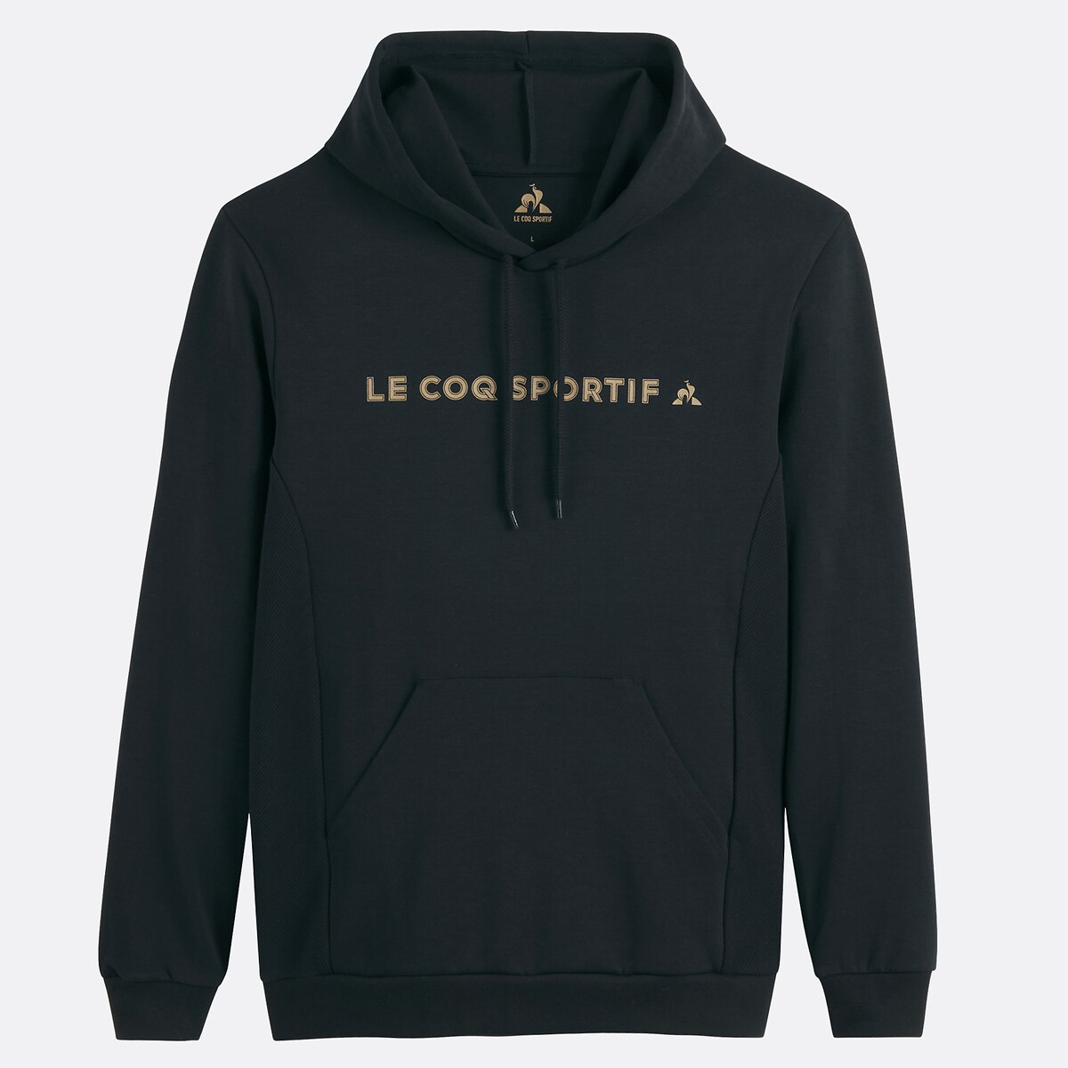 Sweat à capuche logo doré noir, LE COQ SPORTIF